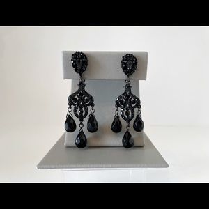 Black Crystal Drop Earrings